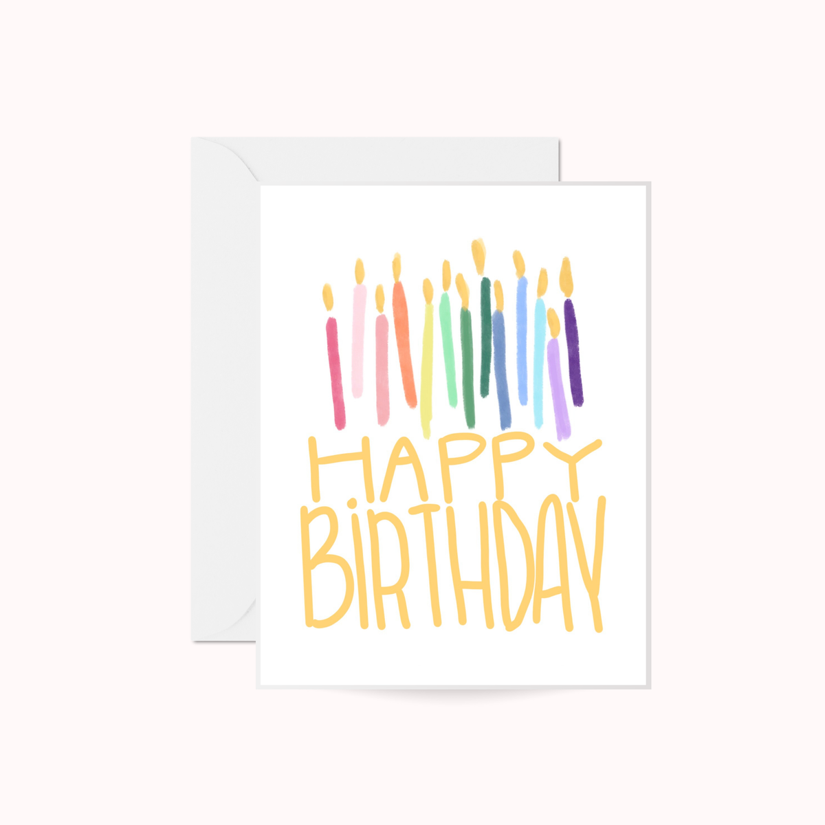 Rainbow Candles — Happy Birthday Card