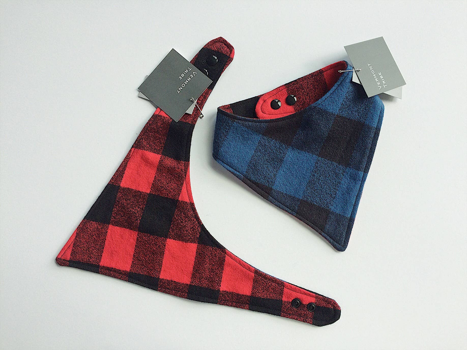 Reversible Bandana Bib — Blue & Red