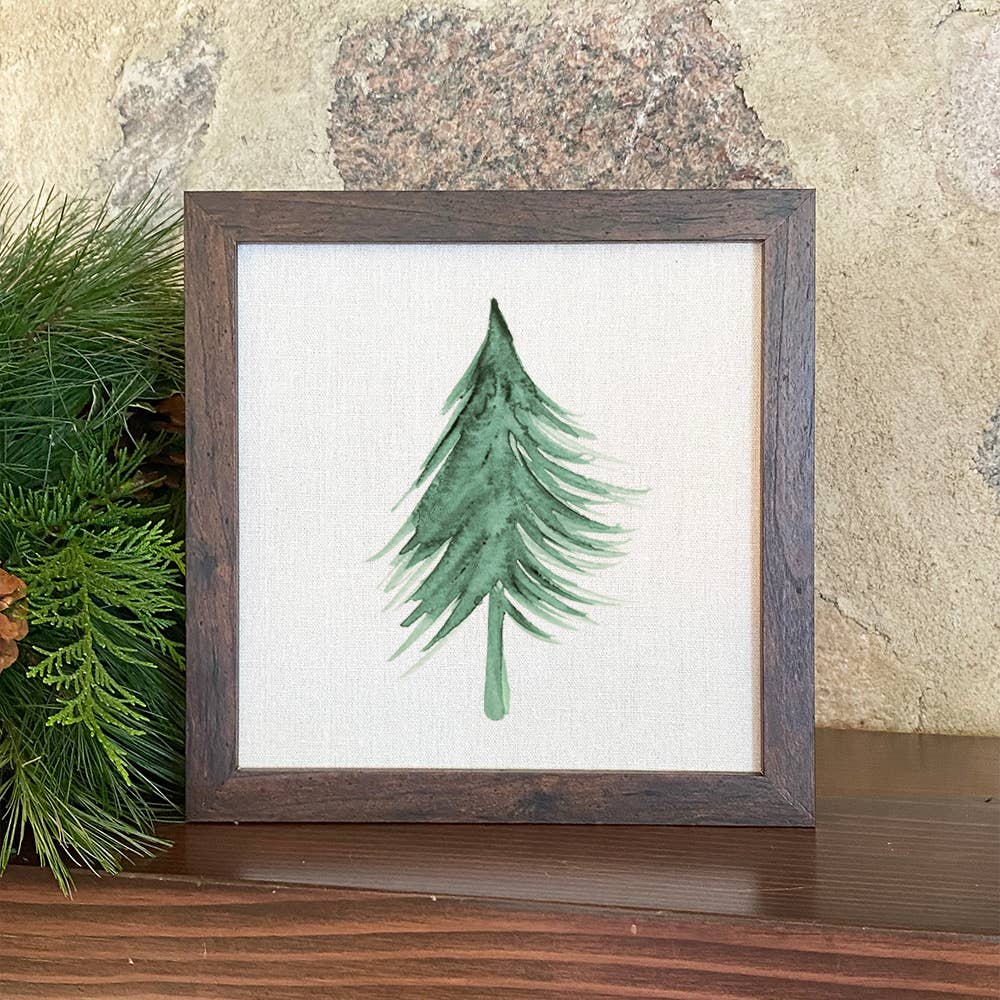 Evergreen Tree Framed Sign