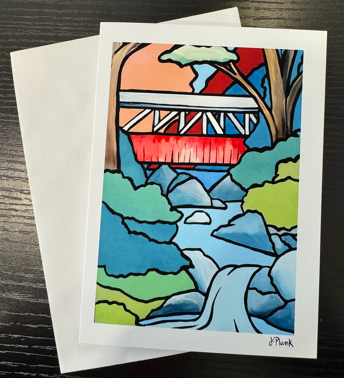 Covered Bridge Greeting Card