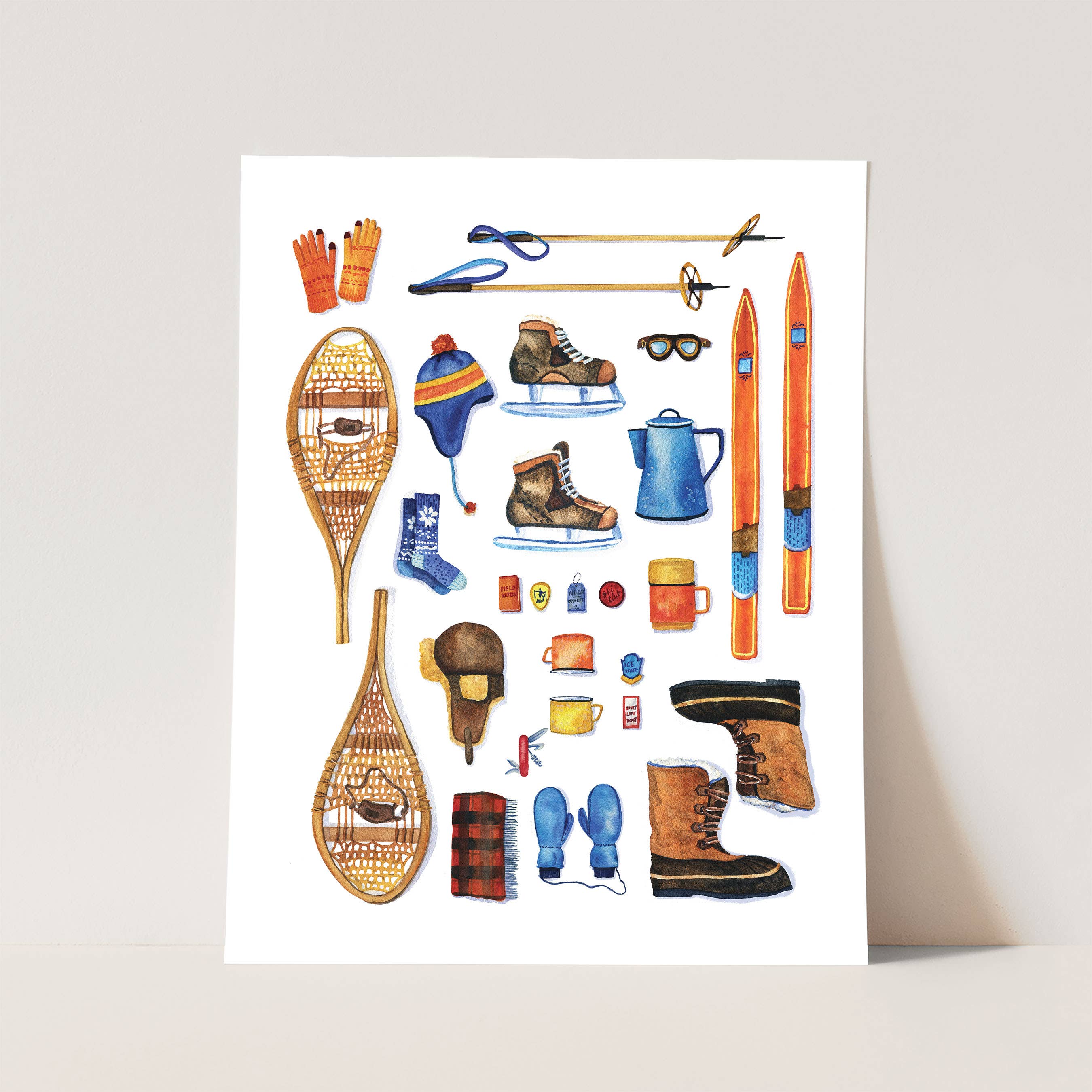 Vintage Ski Gear Art Print