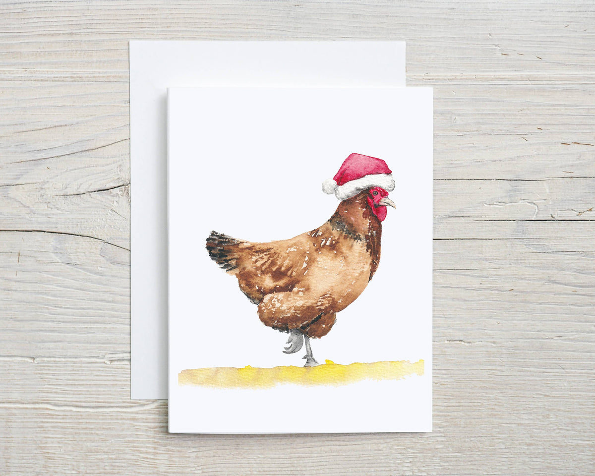 Santa Chicken | Holiday Greeting Card | Box Set of 6