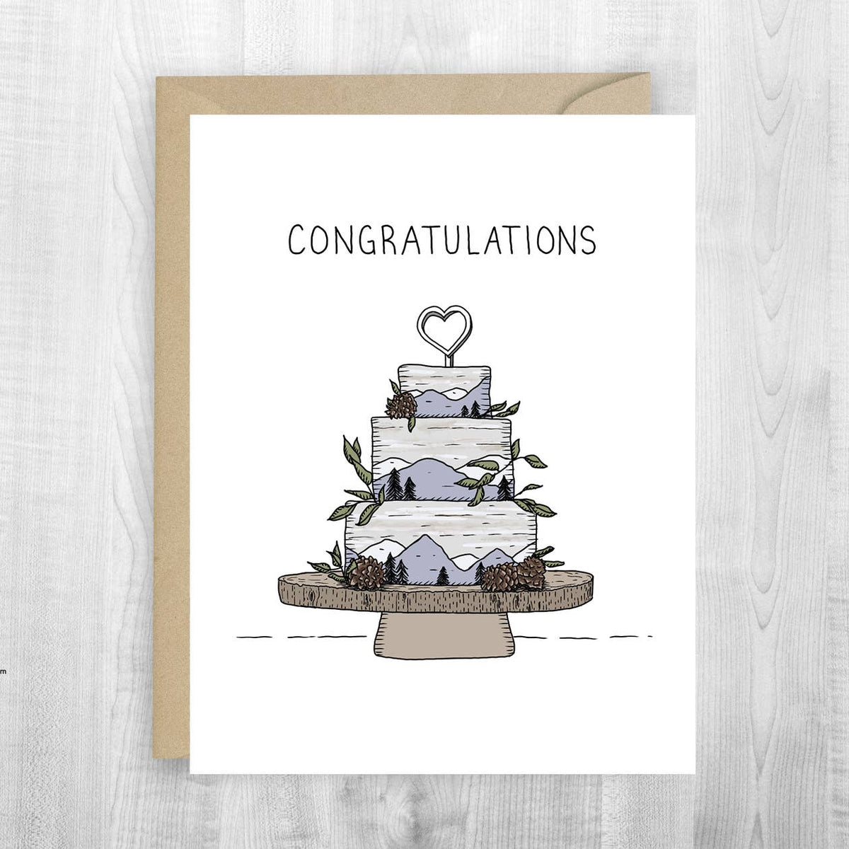 Mountain Wedding Cake Card