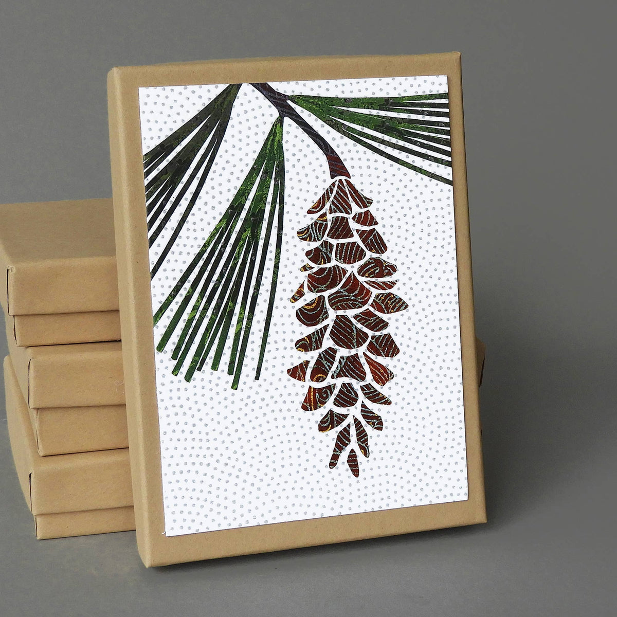 White Pine Box: 10 Blank Nature-Inspired Christmas Cards