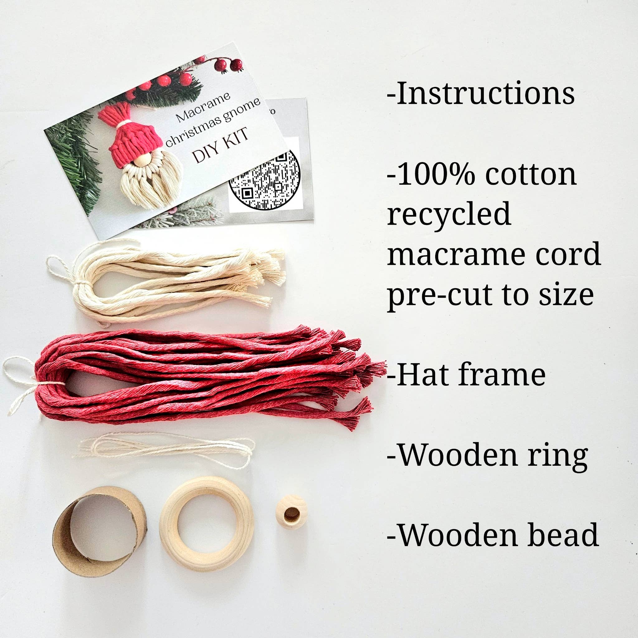Macrame Christmas Gnome Ornament DIY Kit