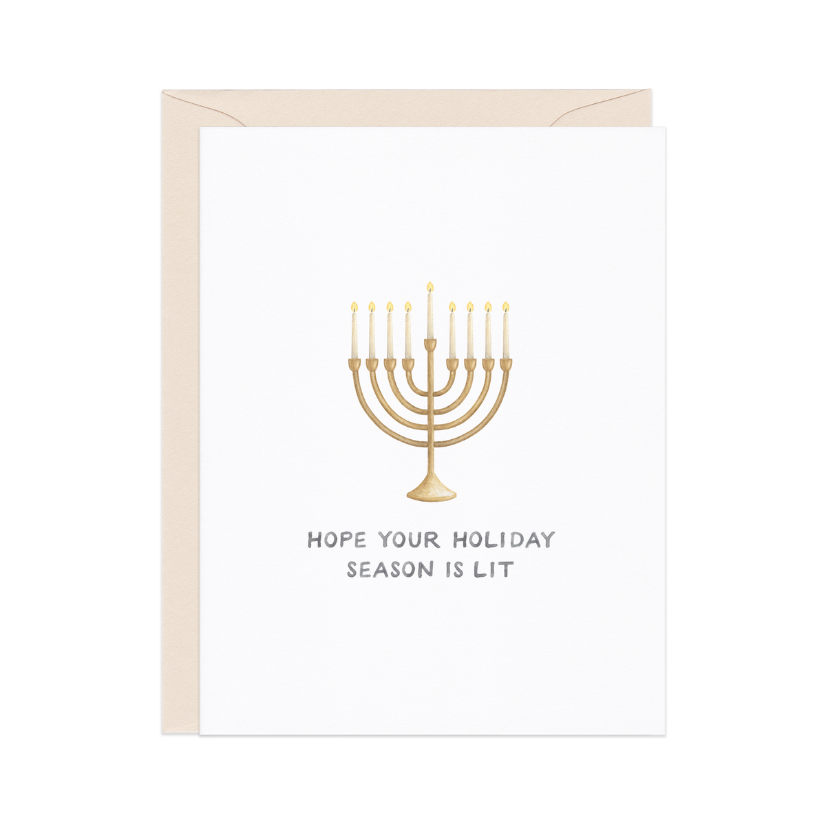 Lit Menorah — Hanukkah Card