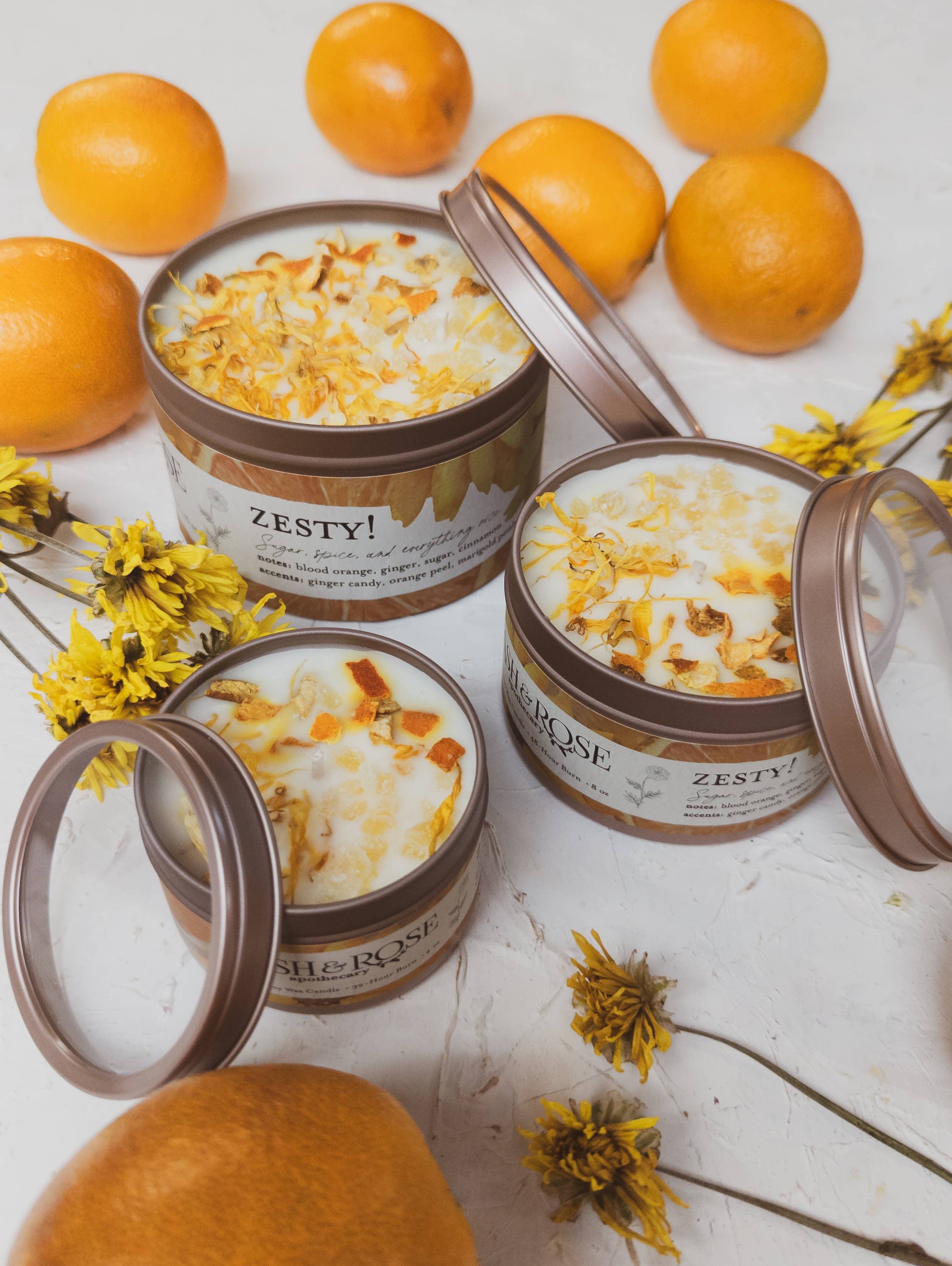 Zesty Orange Ginger Marigold Soy Candle