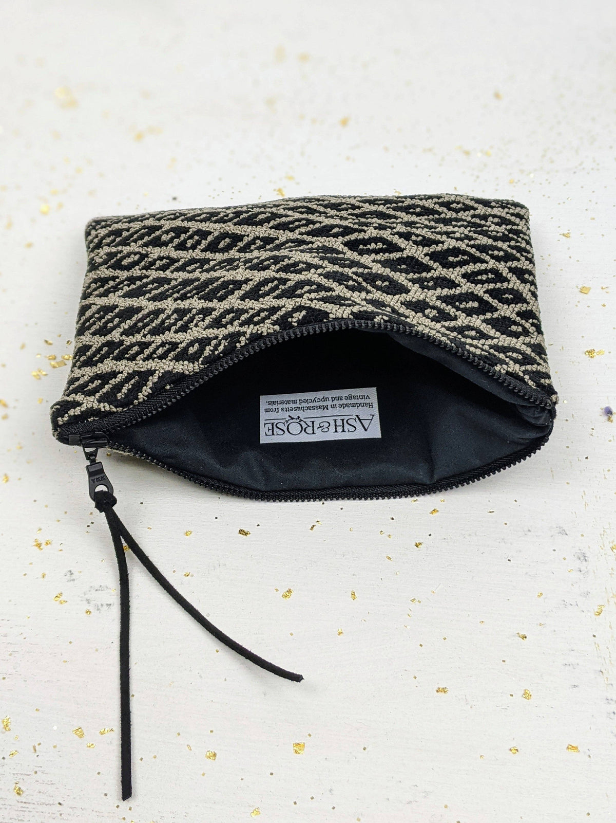 Black Diamond Needlepoint Wristlet Purse