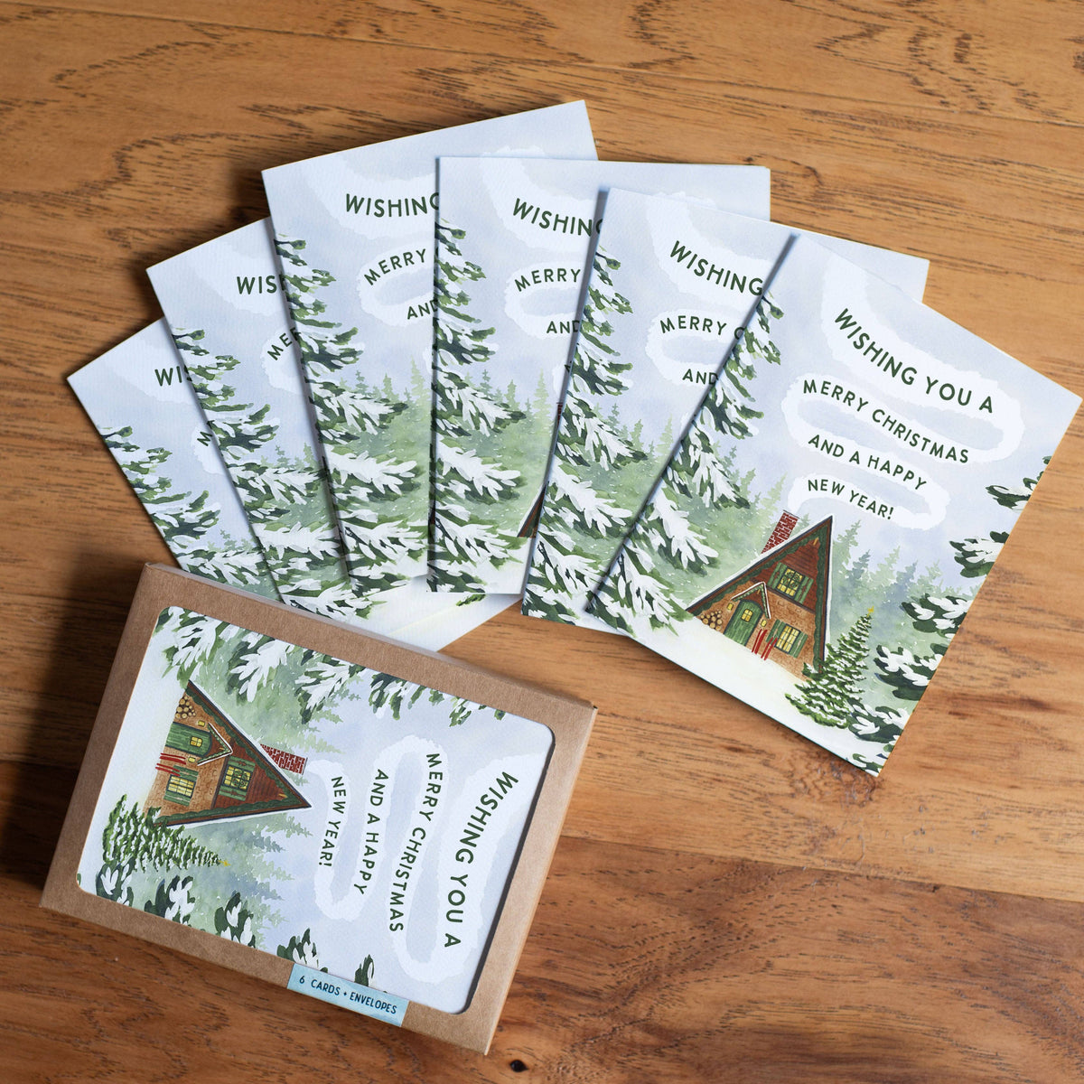 Christmas Cabin Holiday Card — Boxed Set of 6