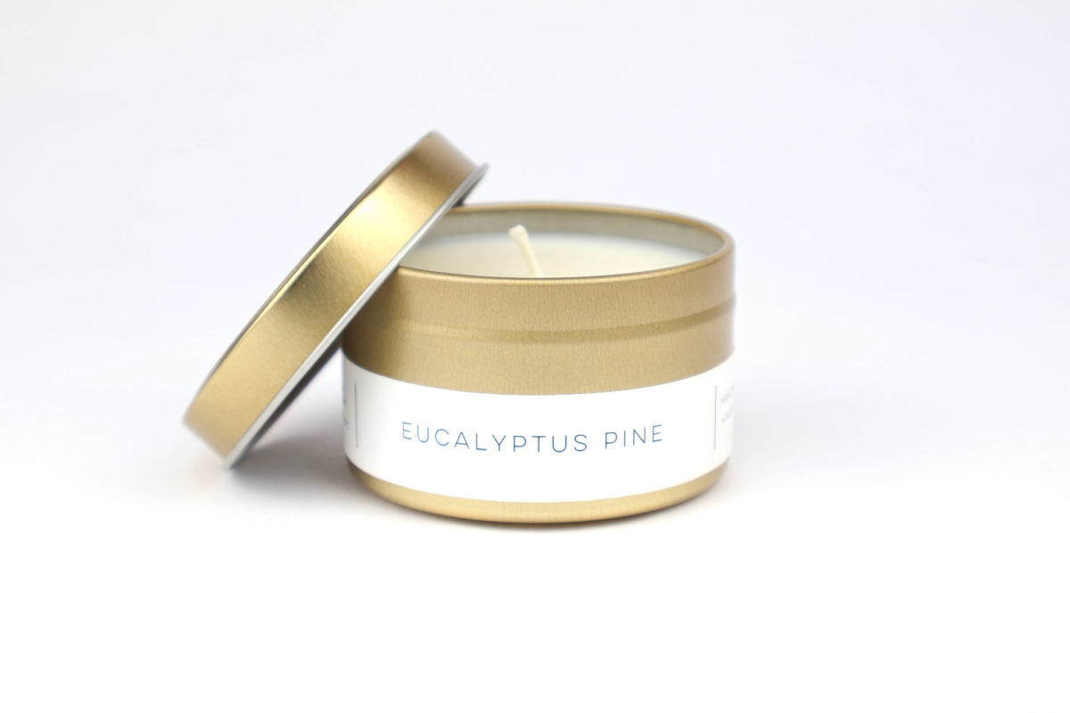 Eucalyptus Pine Soy Candle | 5 oz Gold Tin