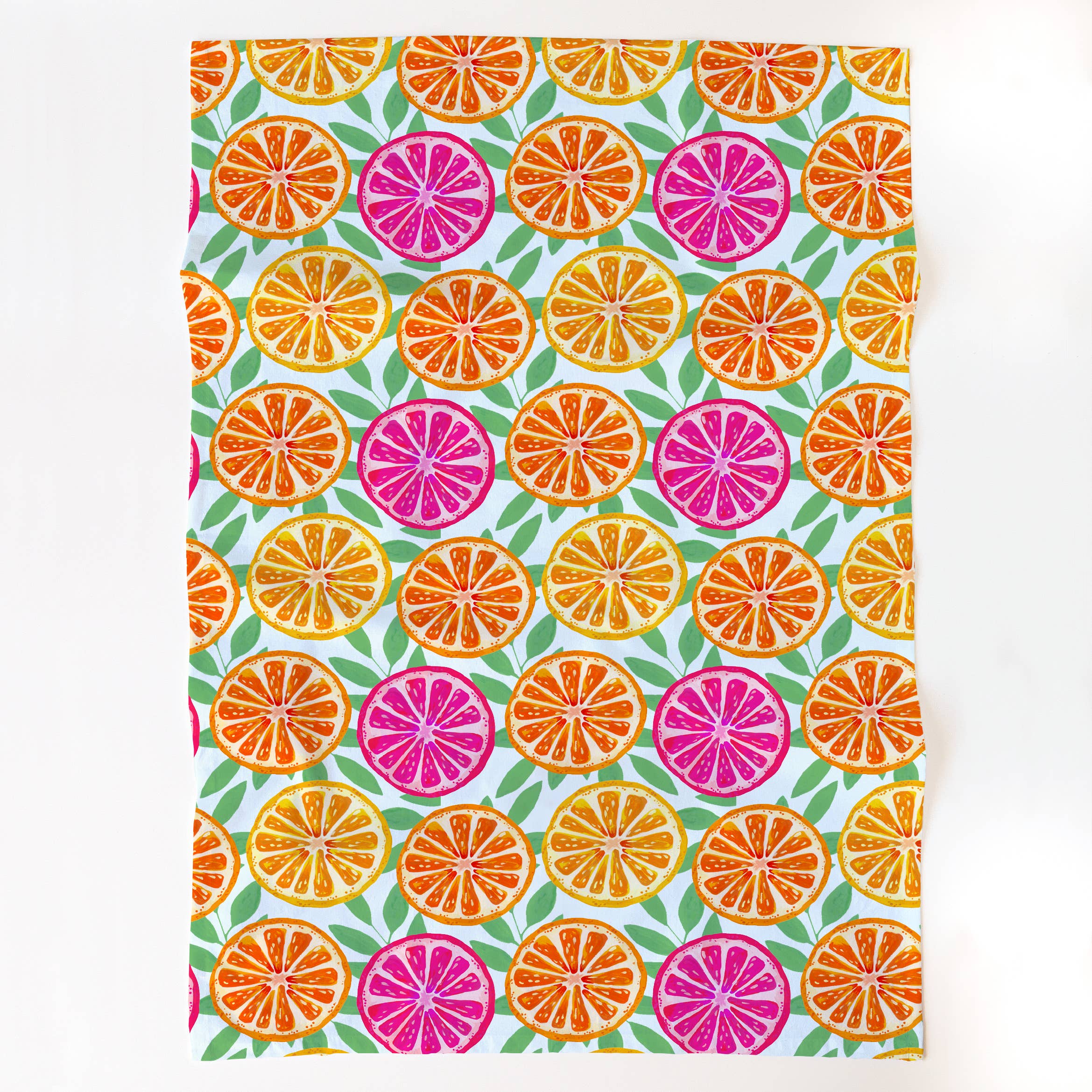 Bright Citrus — Orange Slices Tea Towel