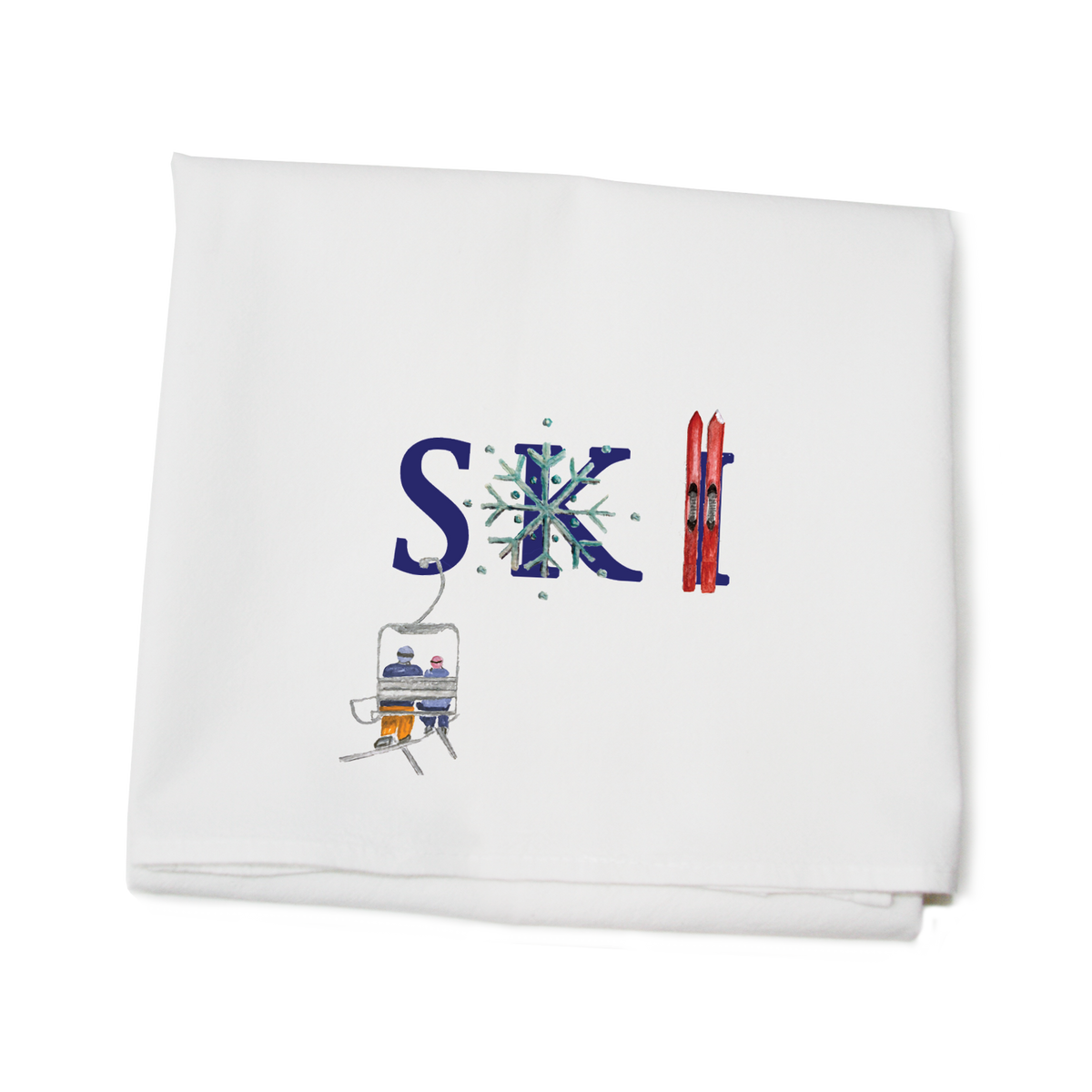 Ski Flour Sack Tea Towel