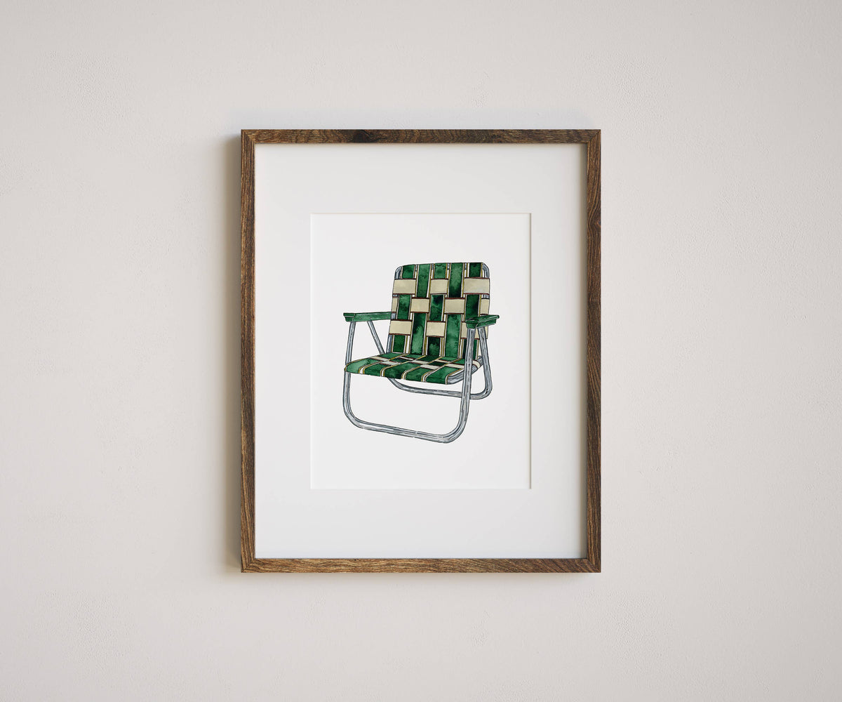 Camp Chair Watercolor Art Print