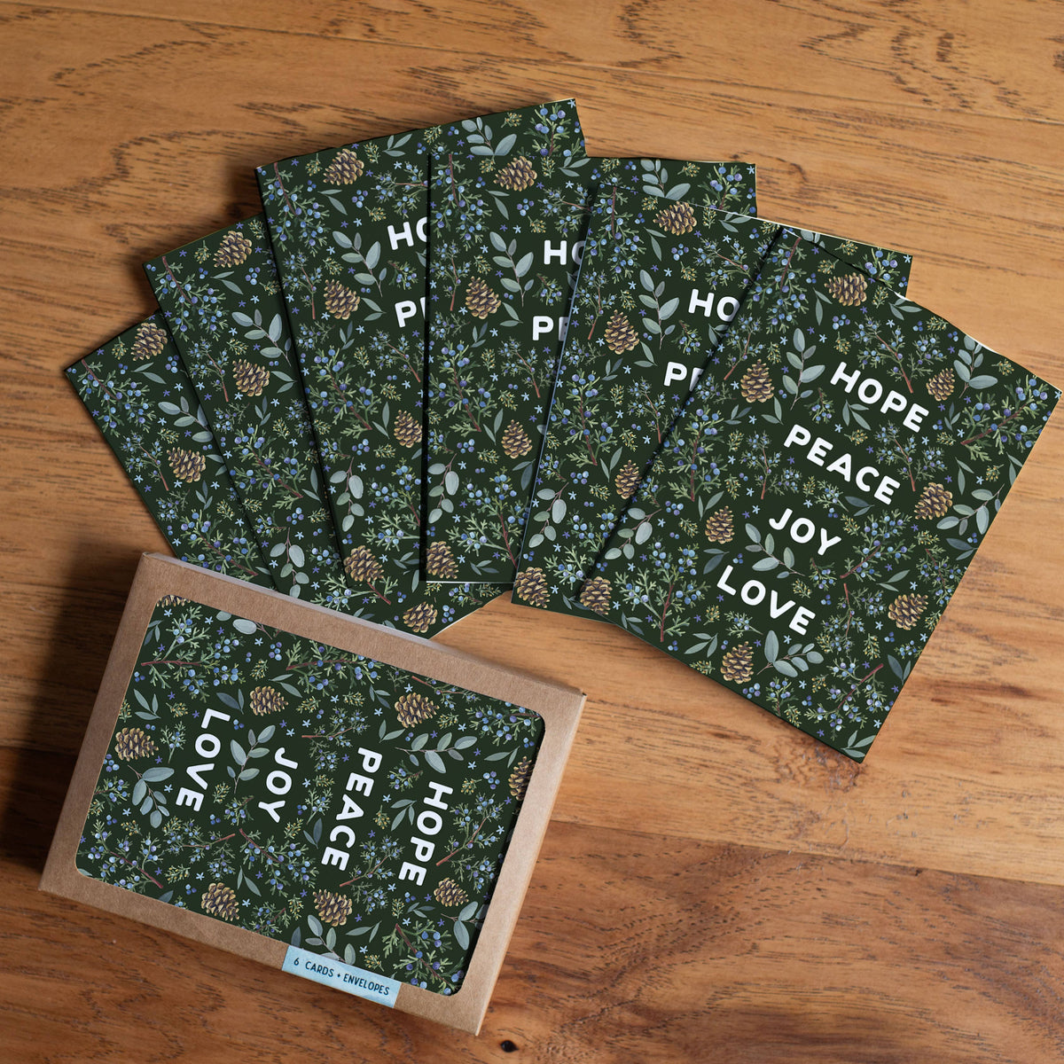 Winter Greenery Holiday Card — Boxed Set of 6
