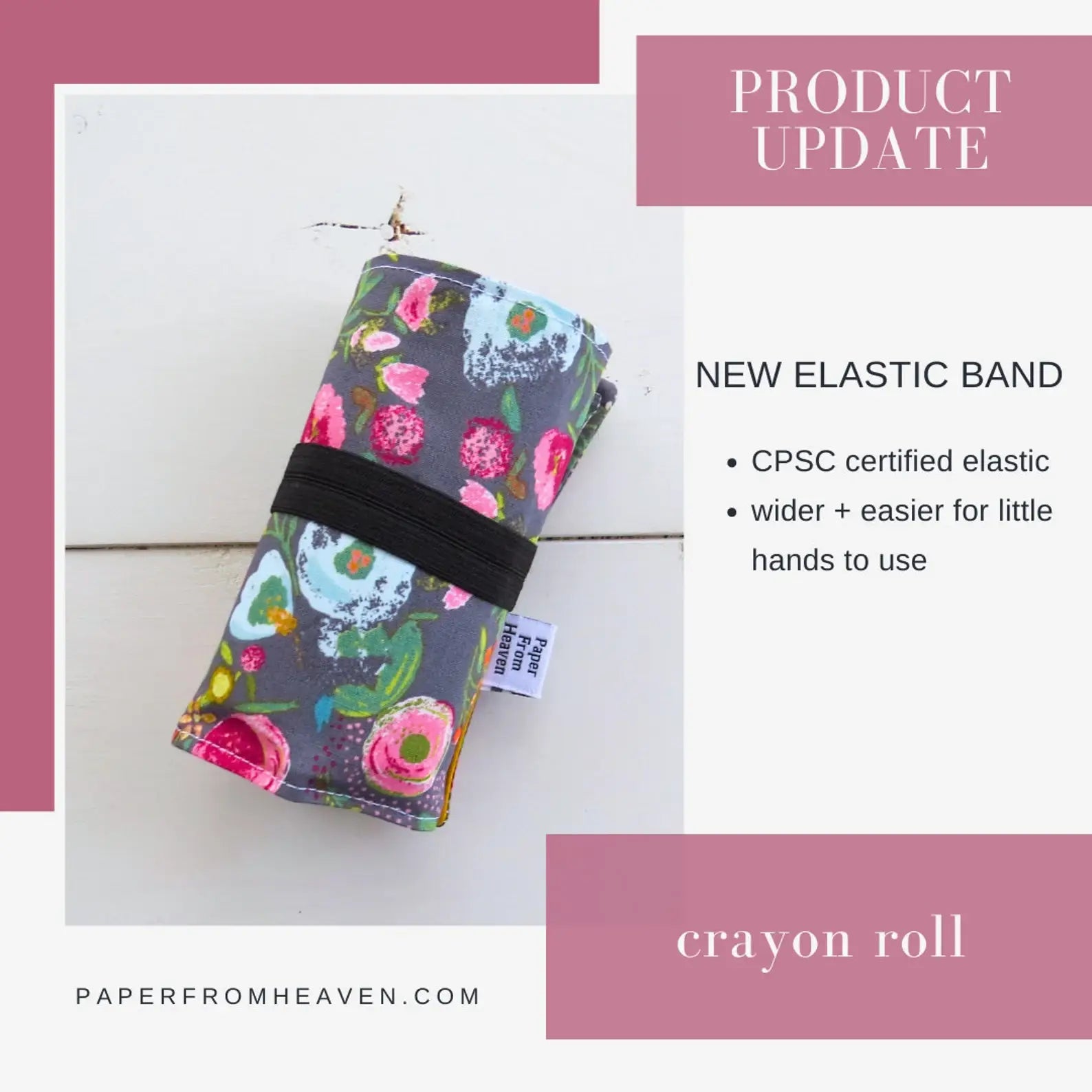 Flower Crayon Roll-Up | Travel Art Organizer for Kids