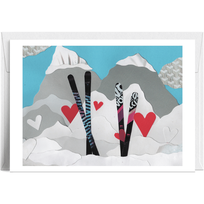 Valentine Ski Love Greeting Card