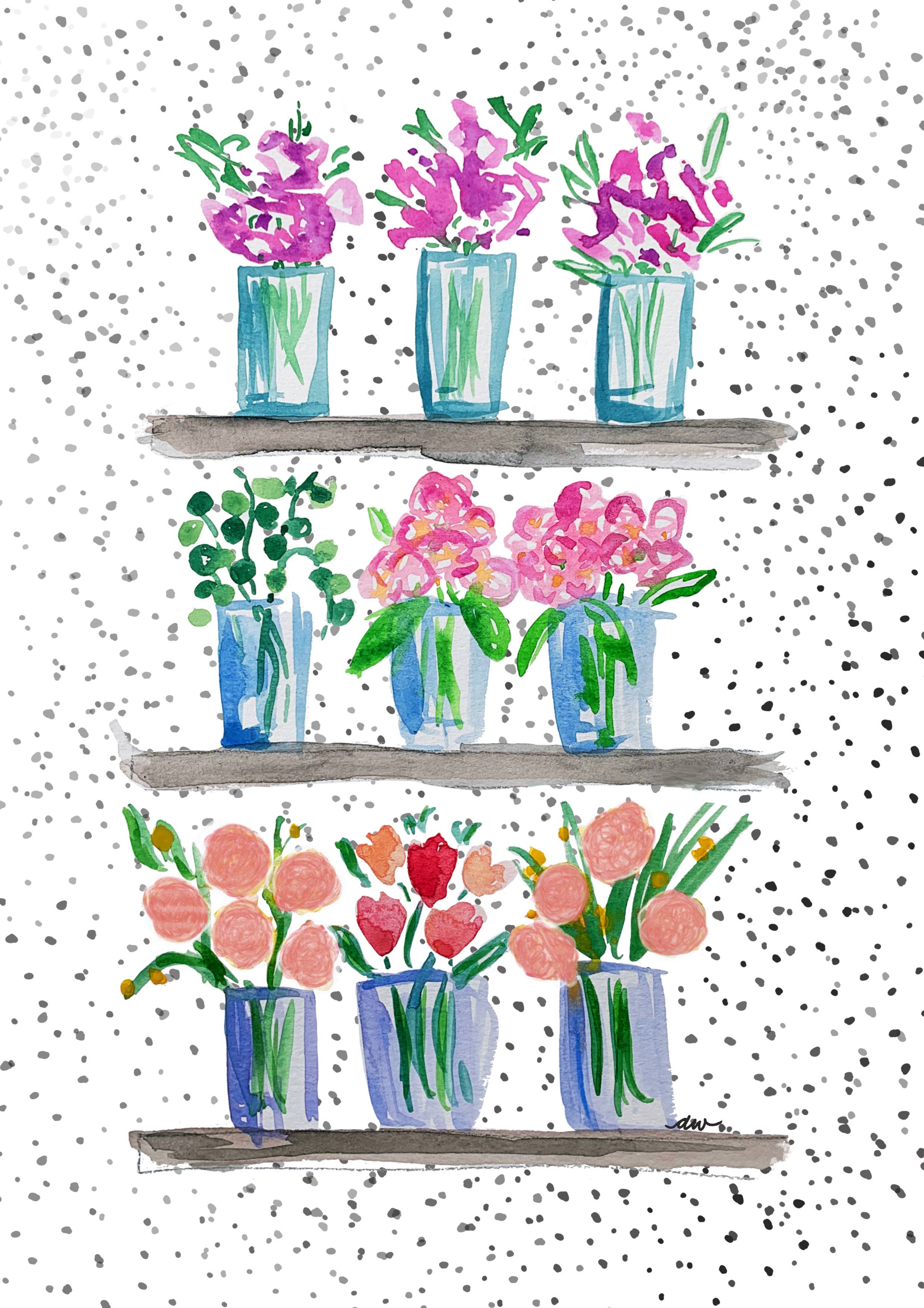 Wallflowers Floral Notecard Set