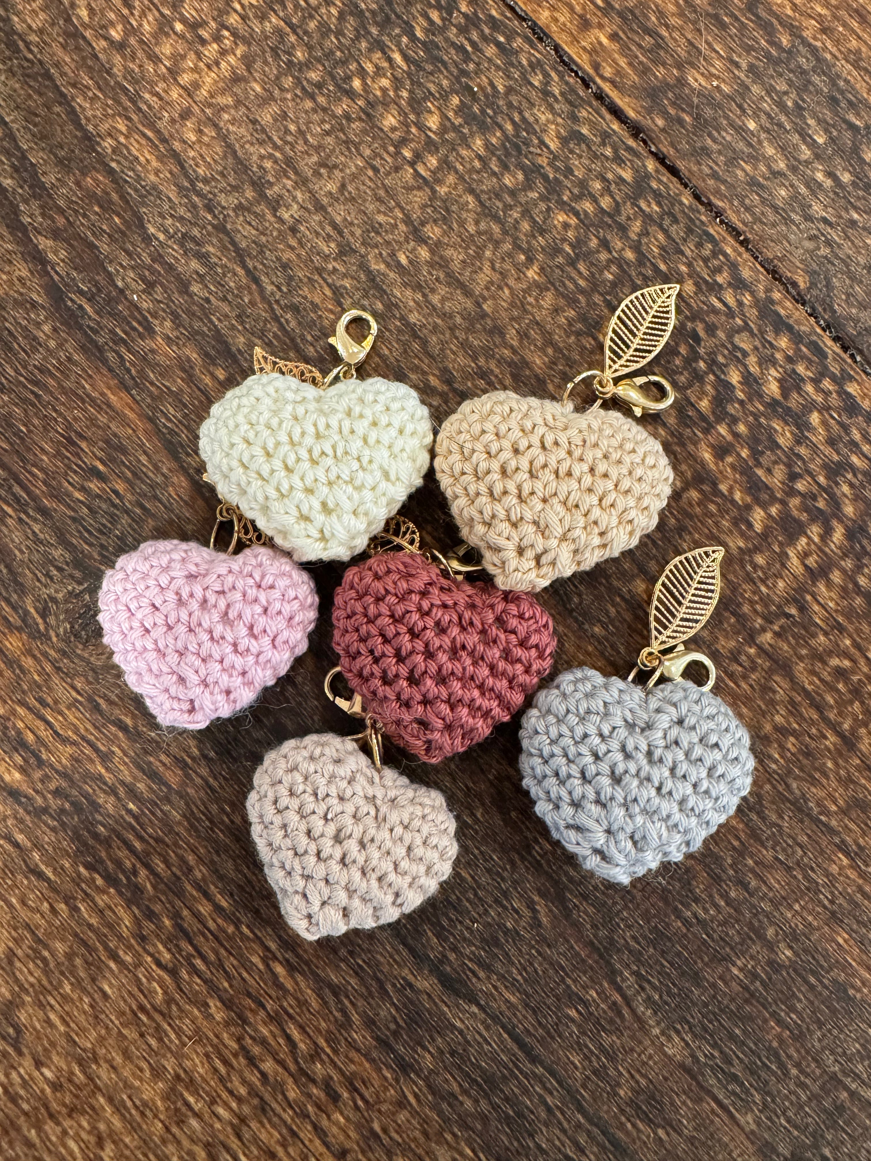 Crochet Heart Key Chain