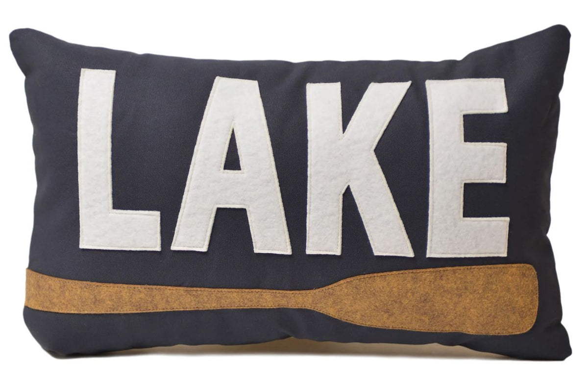 Lake Oars Lumbar Pillow on Navy