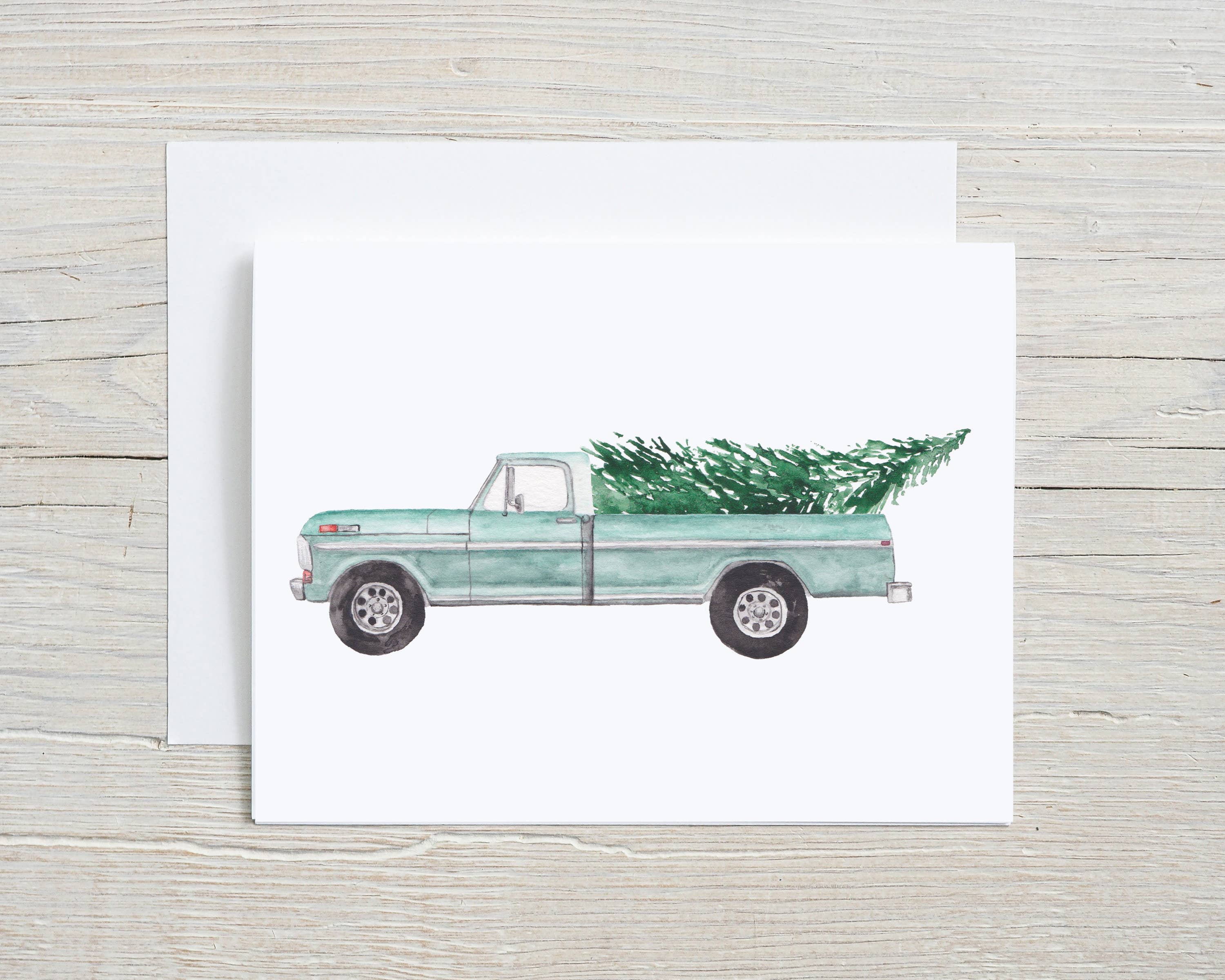 Truck with Tree | Holiday Greeting Card | Box Set of 6