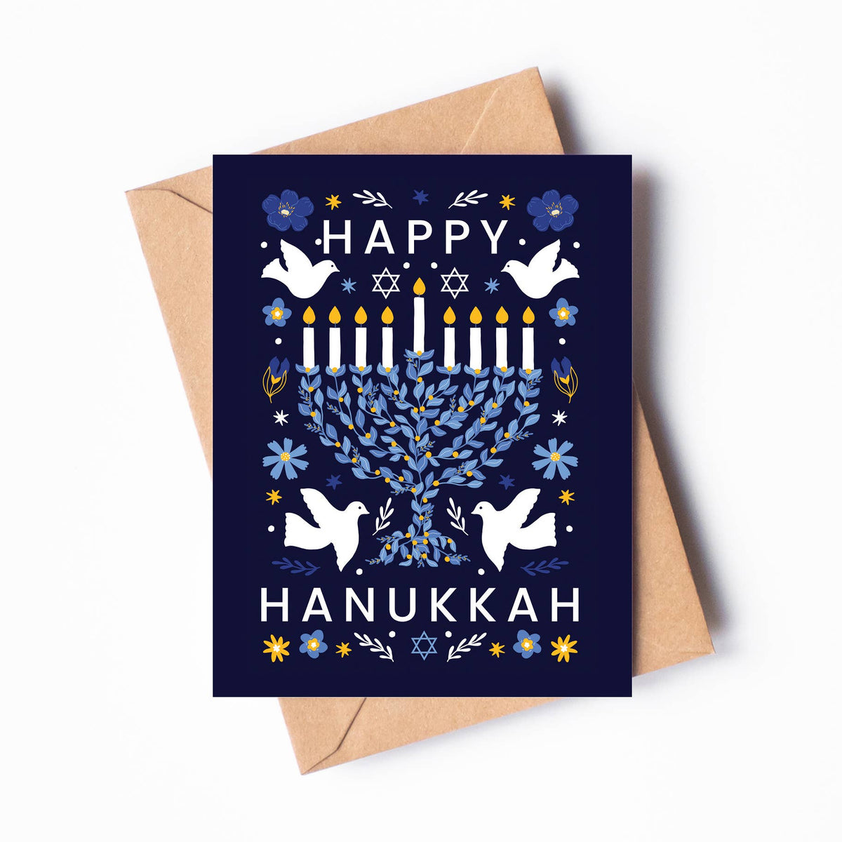 White Doves Hanukkah Card | Boxed Set of 6