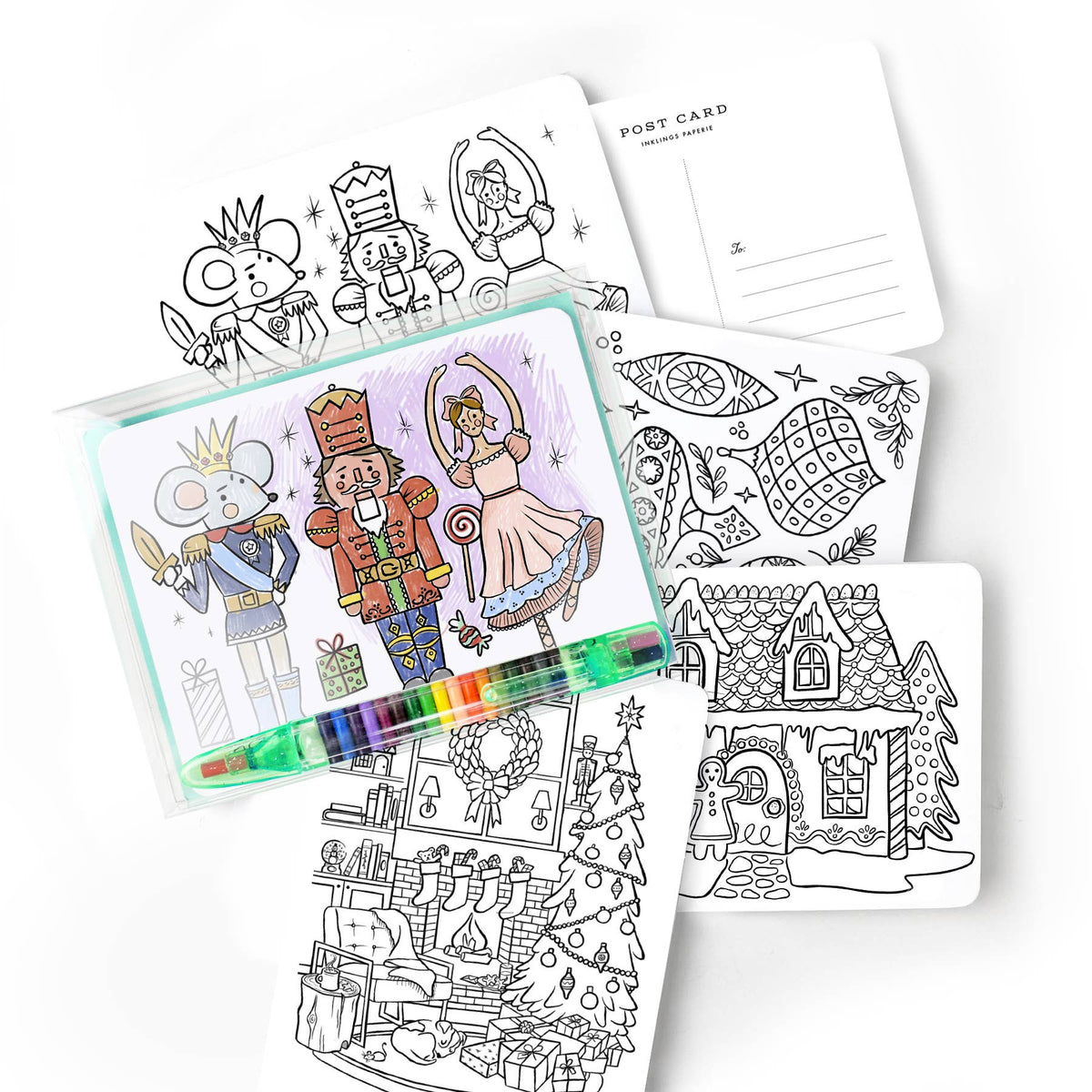 Color-In Postcard Kit — Holiday