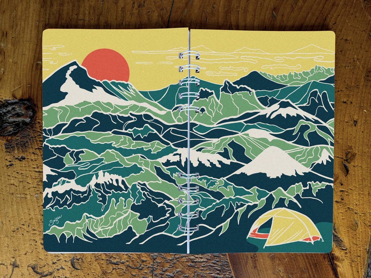 Mountain Camping Wire-bound Notebook