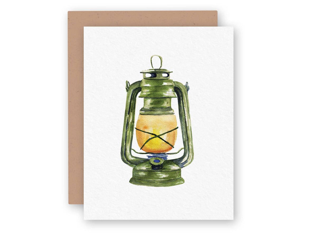 Vintage Camping Lantern Card