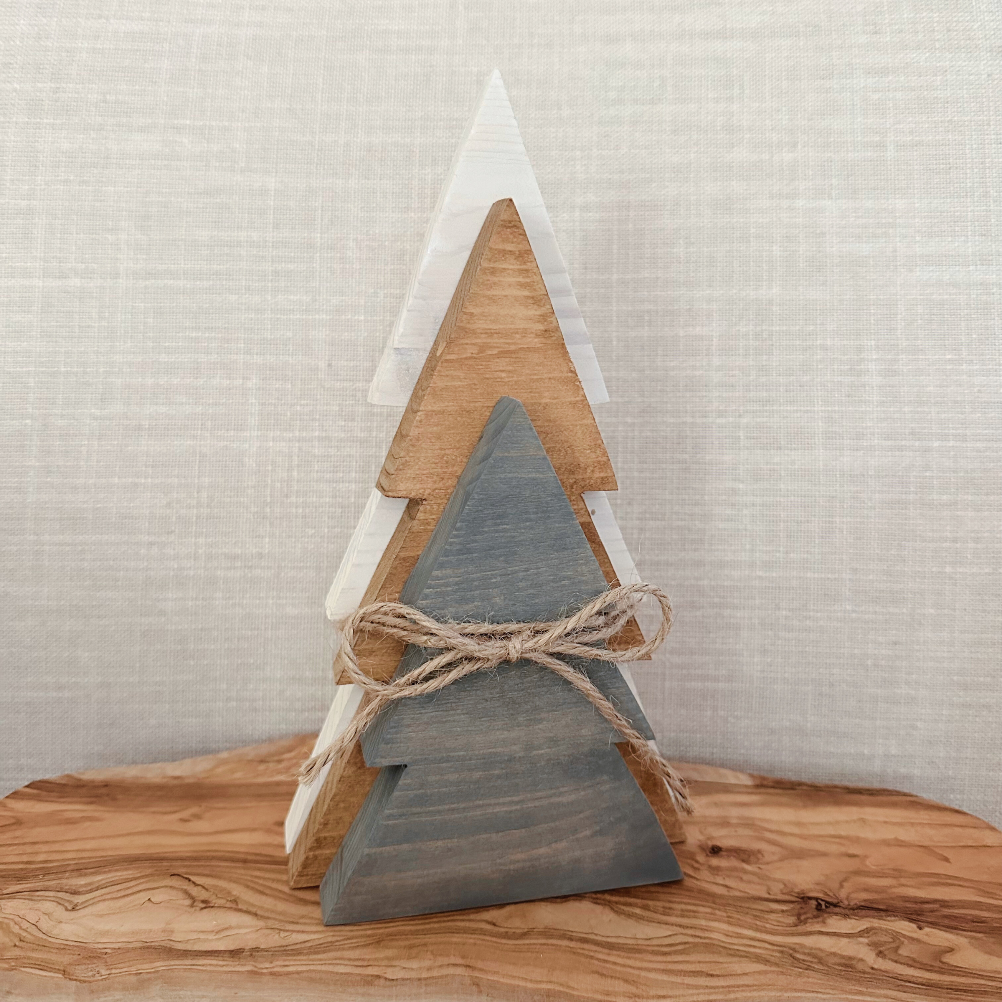 Set of 3 Wood Christmas Trees - Natural