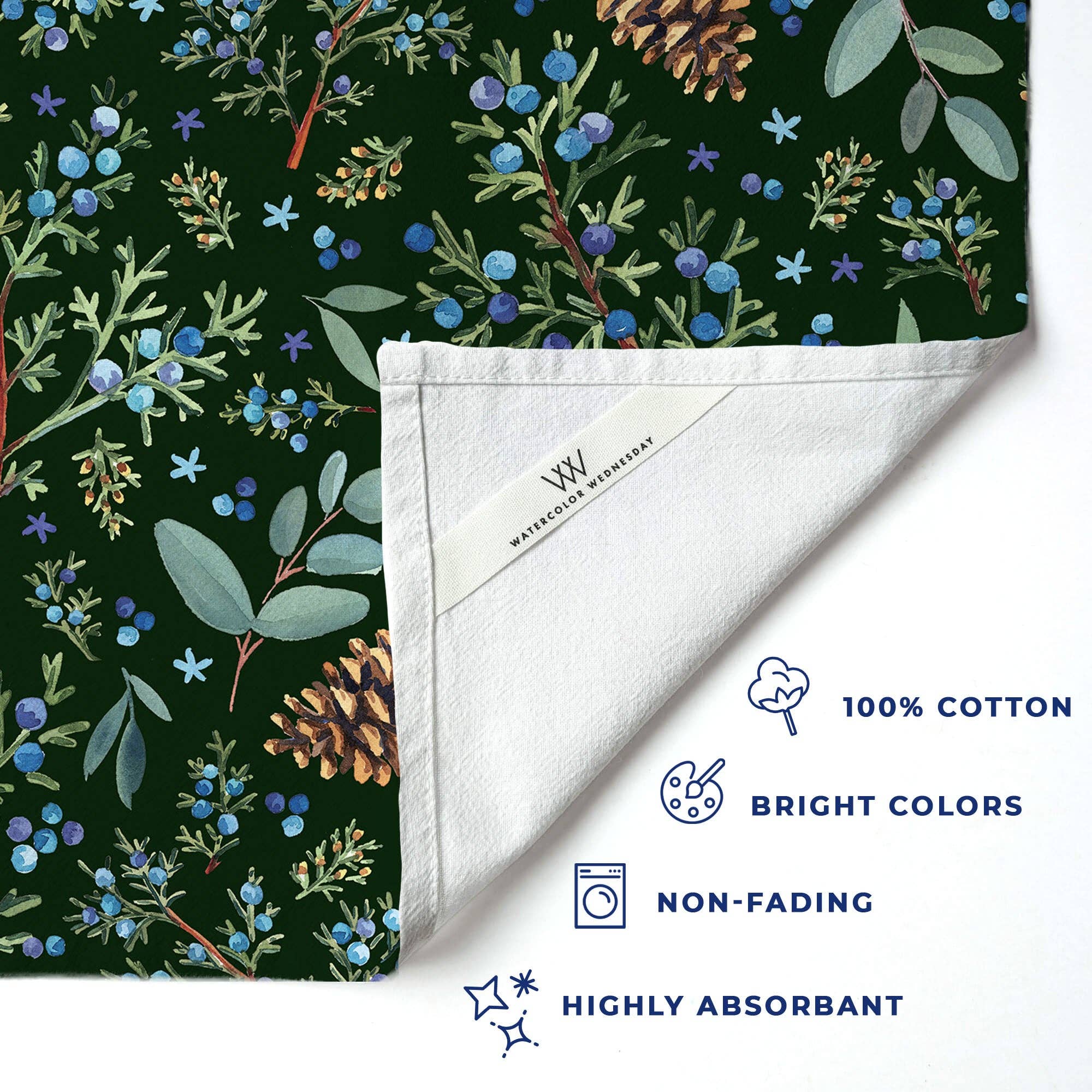 Winter Juniper Tea Towel