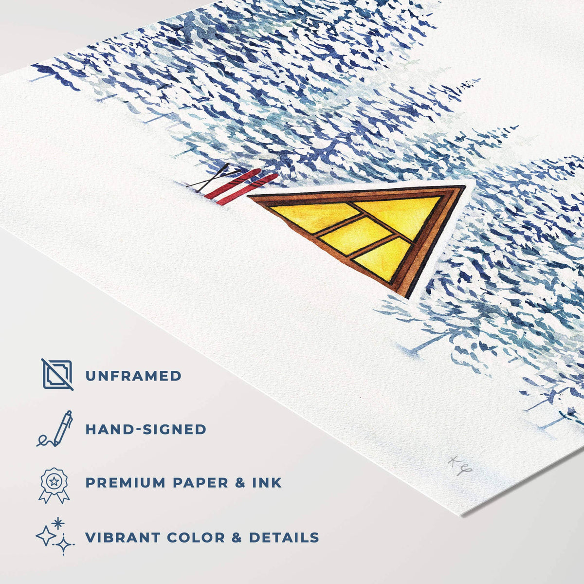 Cozy A-Frame Winter Art Print