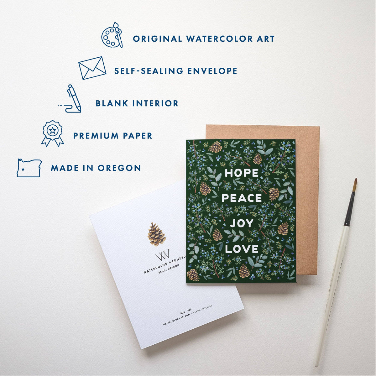 Winter Greenery Holiday Card