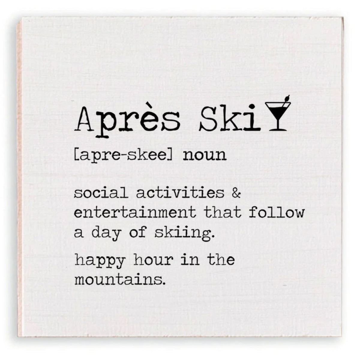 Après Ski Definition Wooden Magnet