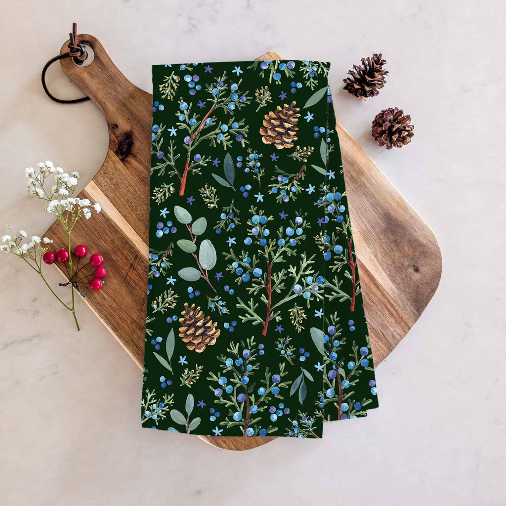 Winter Juniper Tea Towel