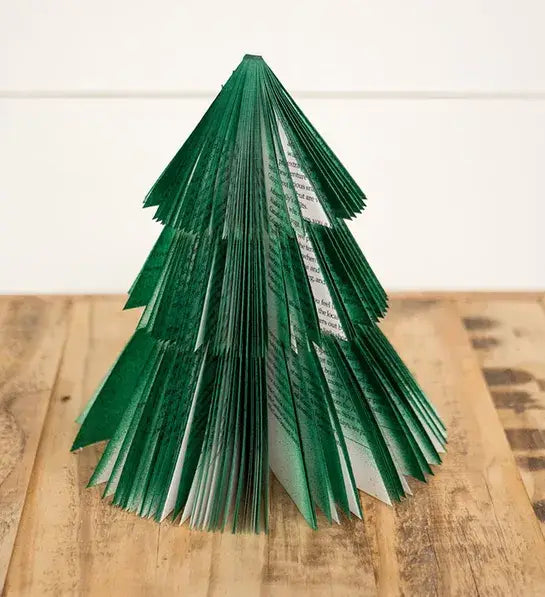 Repurposed Book Christmas Tree - Green