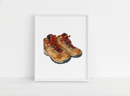 Hiking Boots Art Print