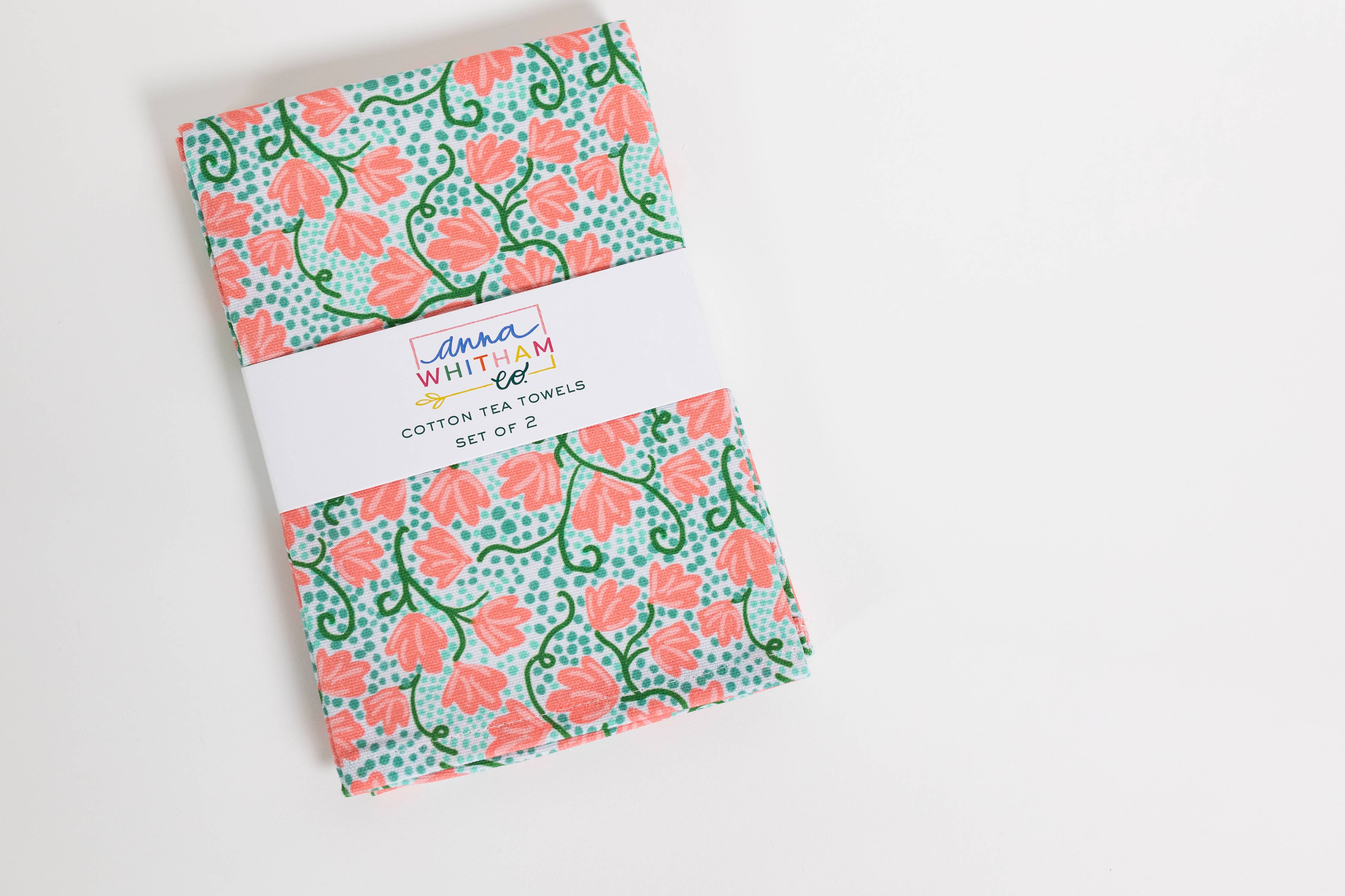 Pink Vine Tea Towel Set
