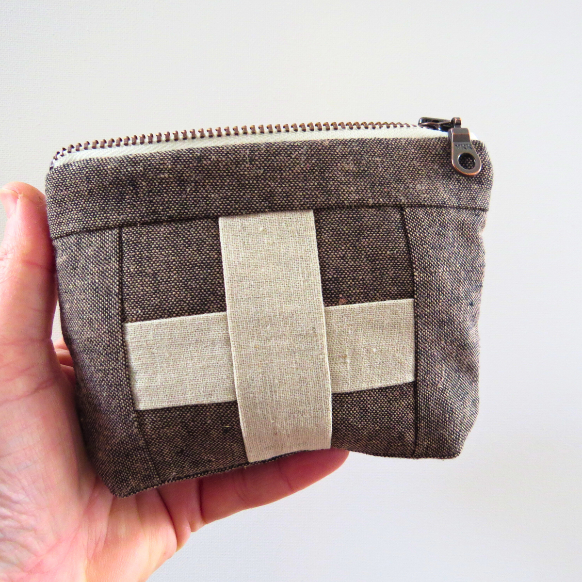 Handmade First Aid Travel Bag | Tobacco/Cream