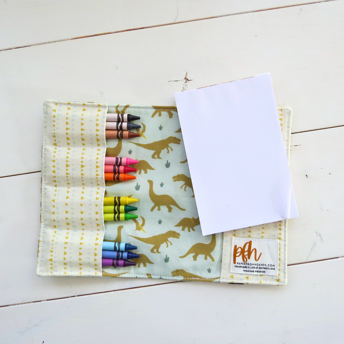 Jurassic Dinosaur Crayon Holder & Notebook | Handmade Travel Art Kit for Kids