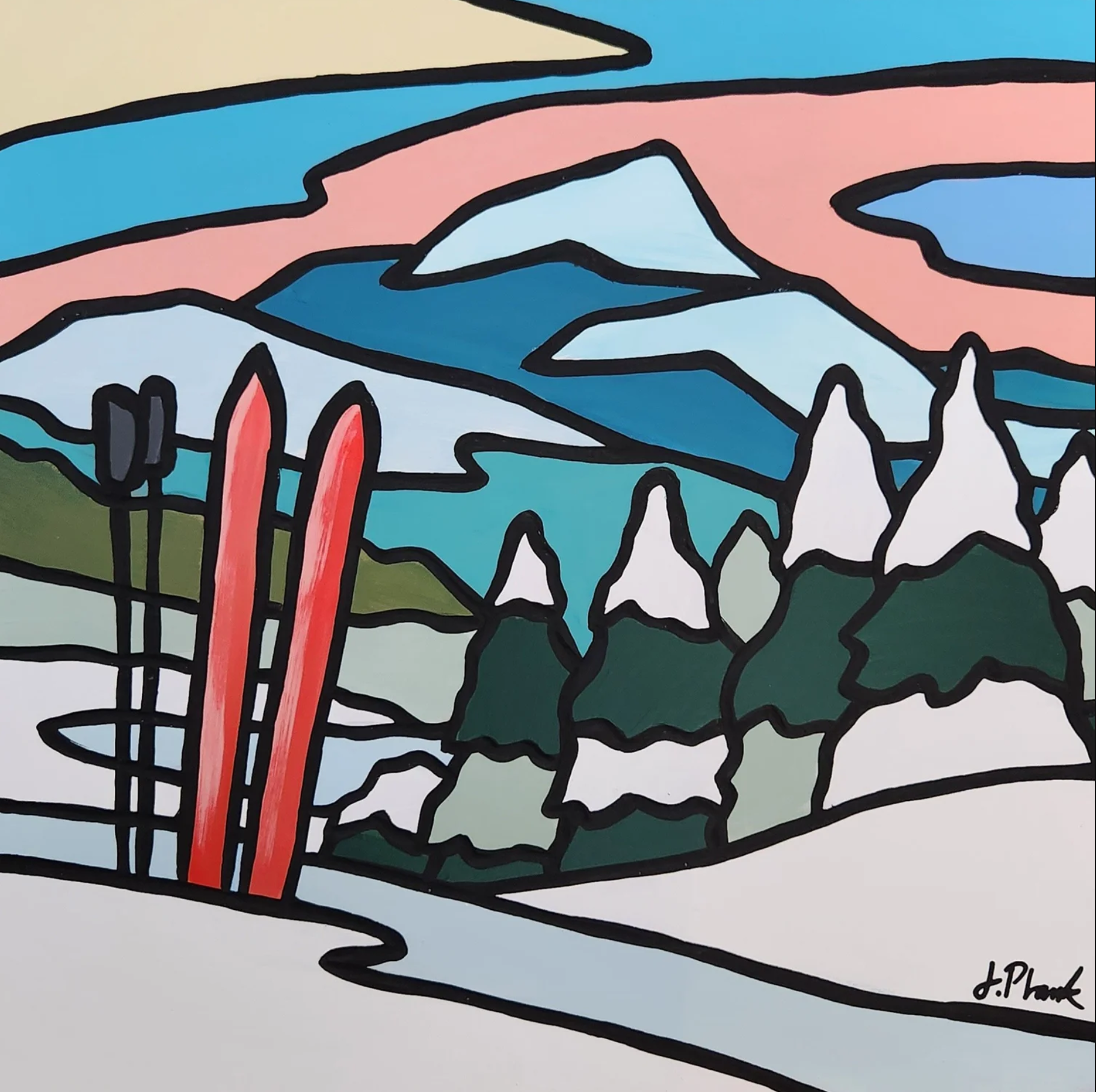 Ski Mountain Art Print