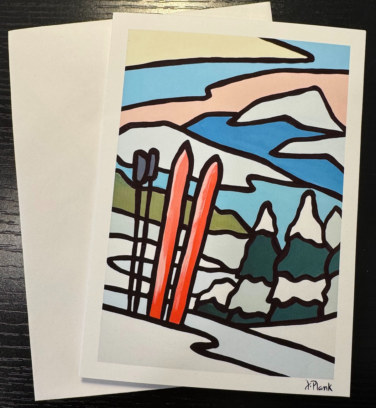 Ski Mountain Greeting Card
