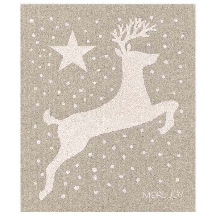 Reindeer Grey & White Swedish Dishcloth