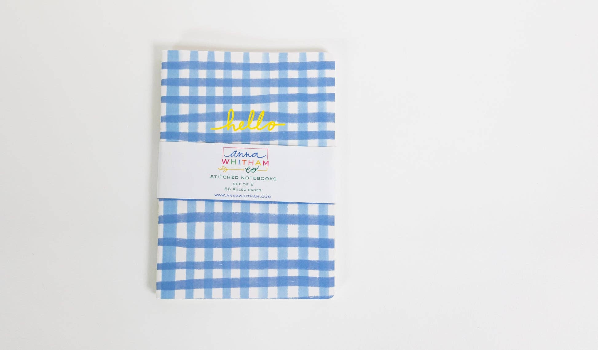 Blue Gingham Notebook Set — Pack of 2