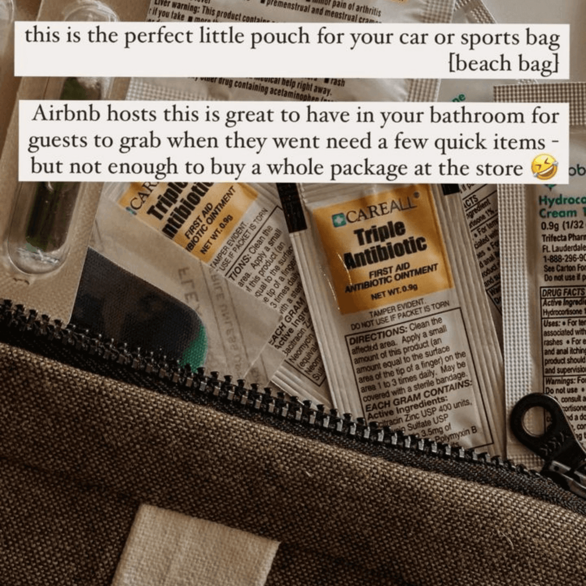 Handmade First Aid Travel Bag | Cream/Tobacco
