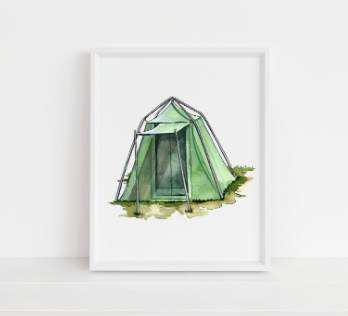 Vintage Green Tent Art Print