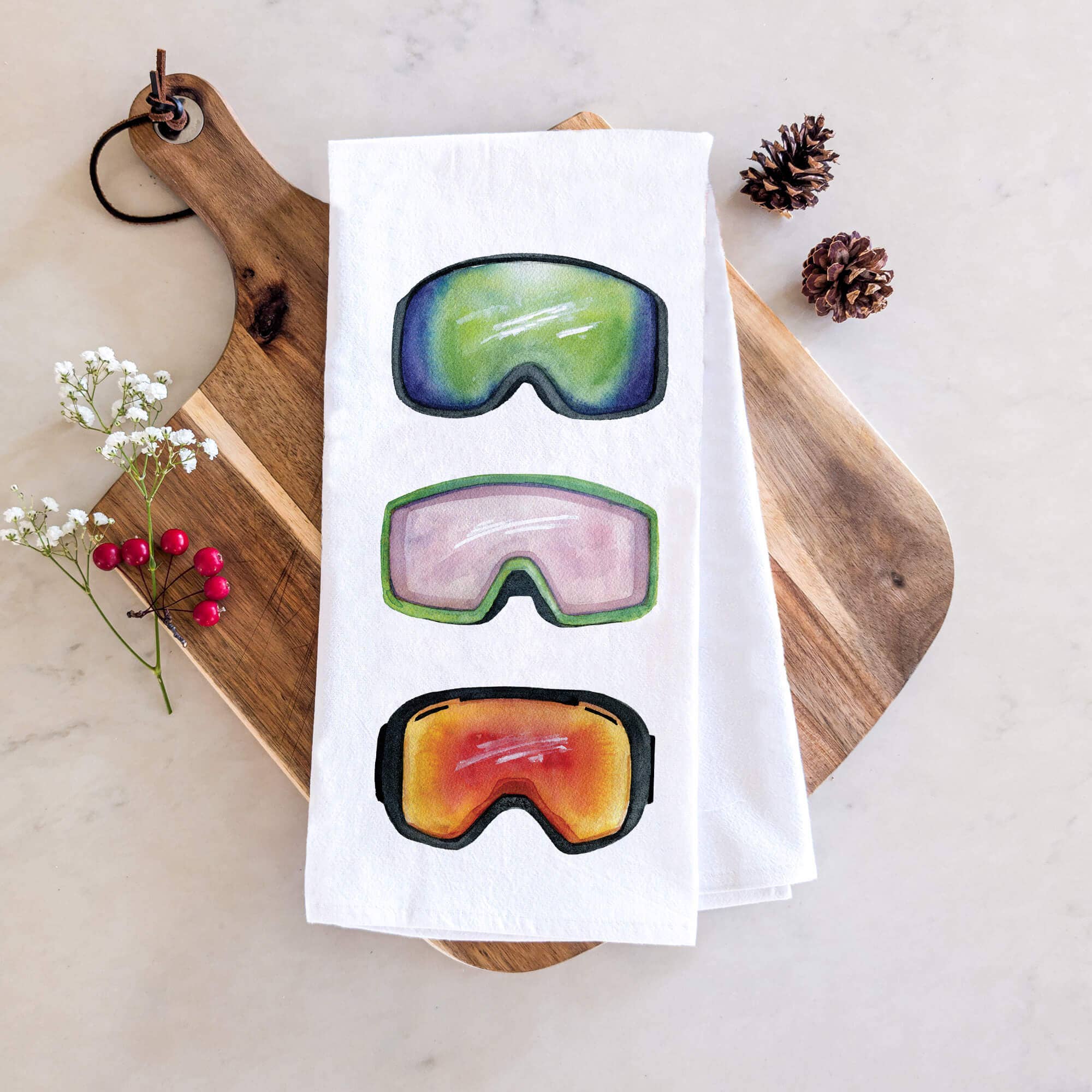Ski Goggles Tea Towel