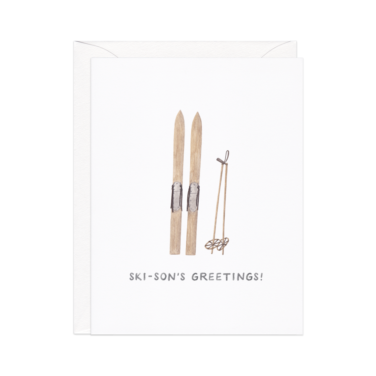 Ski-son's Greetings — Winter Pun Greeting Card