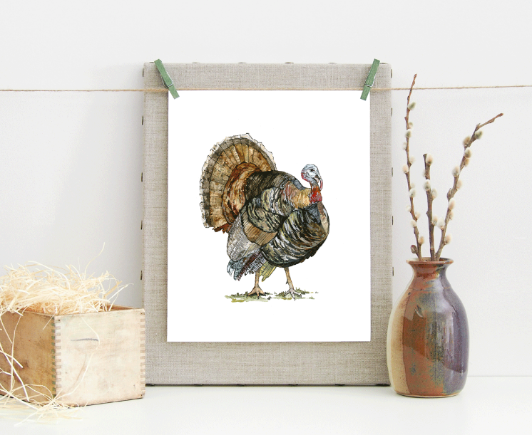 Turkey Watercolor Art Print