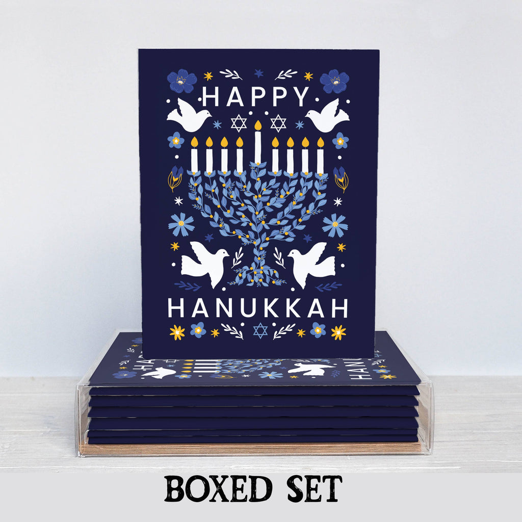 White Doves Hanukkah Card | Boxed Set of 6