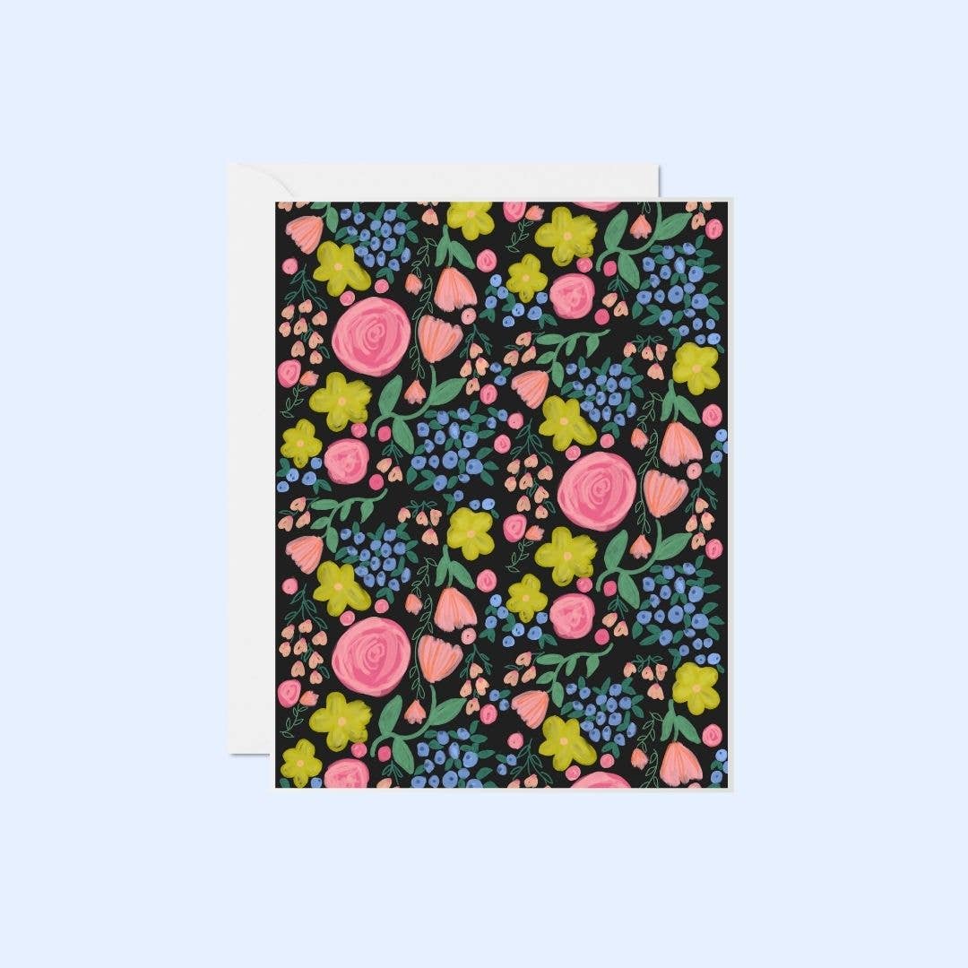 Emmeline Charcoal Floral Notecard Set
